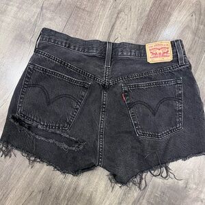 Levi's Black Denim Women Shorts button fly